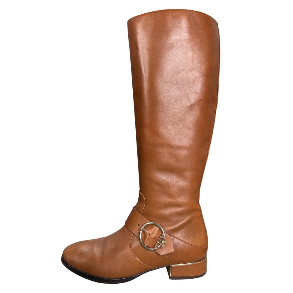Tory Burch Women’s Sofia Brown Leather Riding Boots Size US 8 - Picture 3 of 10